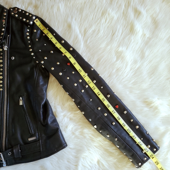Scotch & Soda Maison Scotch Troublemaker Black Studded Leather Jacket XS - Picture 15 of 16